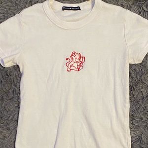 brandy melville white shirt with red devil